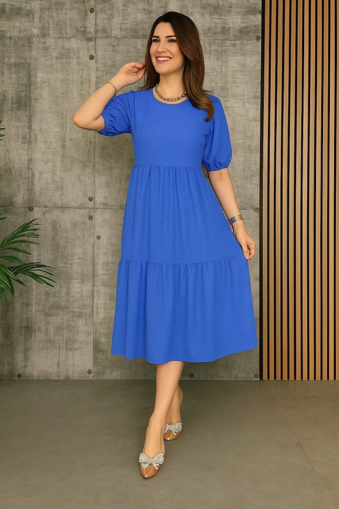 Girince 159937 Women's Short-Sleeve Tiered Dress