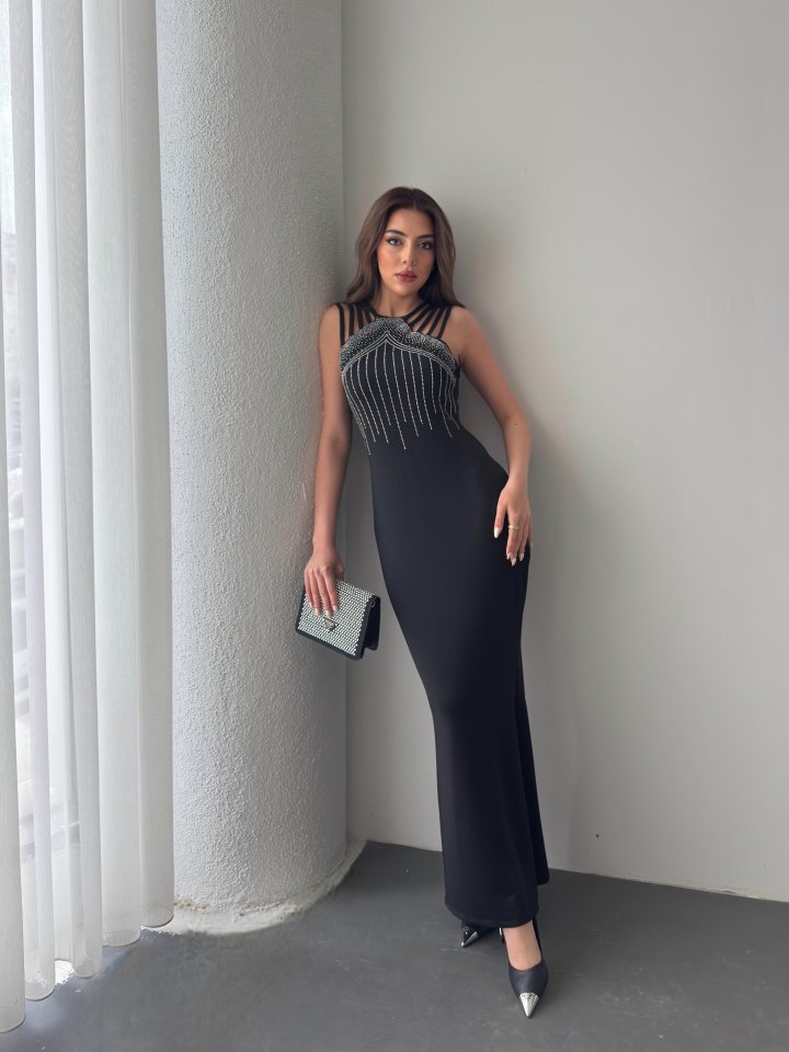 Girince 159830 Women's Strappy Embellished Mermaid Maxi Dress