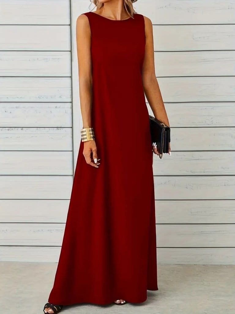 Girince 159558 Sleeveless Boat-Neck Maxi Dress