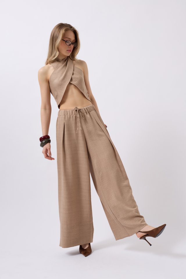 Girince 159285 Low-Rise Oversized Linen Trousers