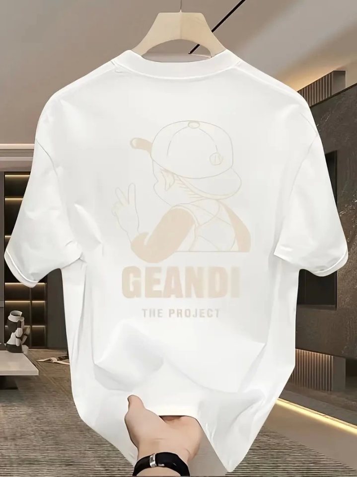 Girince 159029 GANDHI The Project Printed White Relaxed-Fit T-Shirt