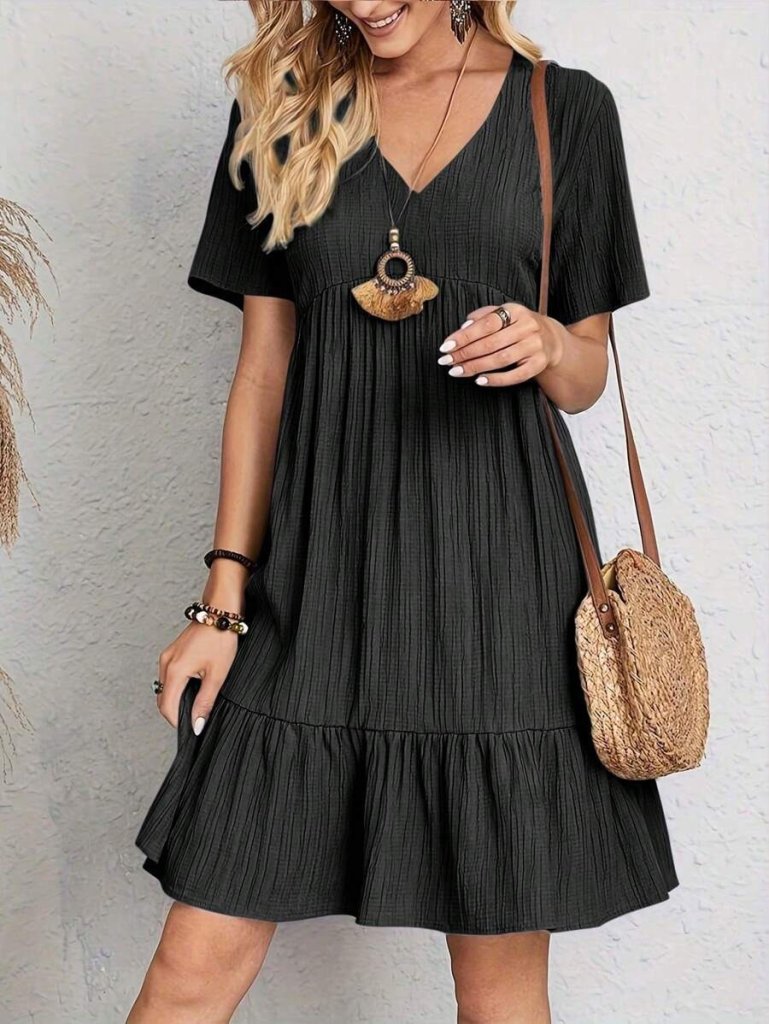 Girince 158043 Women’s Short-Sleeve V-Neck Dress