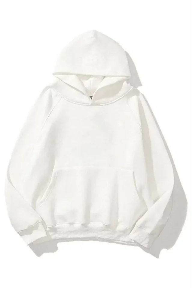 Girince 126677 White Unisex Hooded Sweatshirt