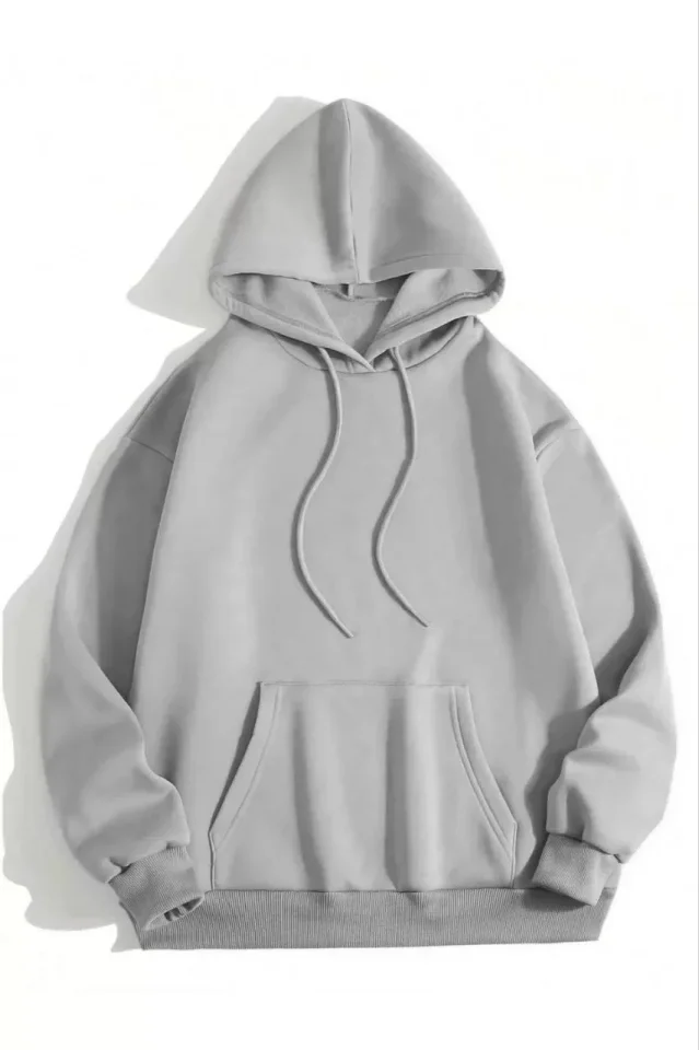 Girince 126674 Grey Unisex Cotton Hoodie