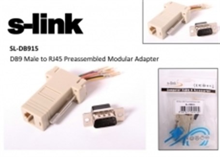 S-link SL-DB915 DB9-MALE TO RJ45 Modular Adaptör.