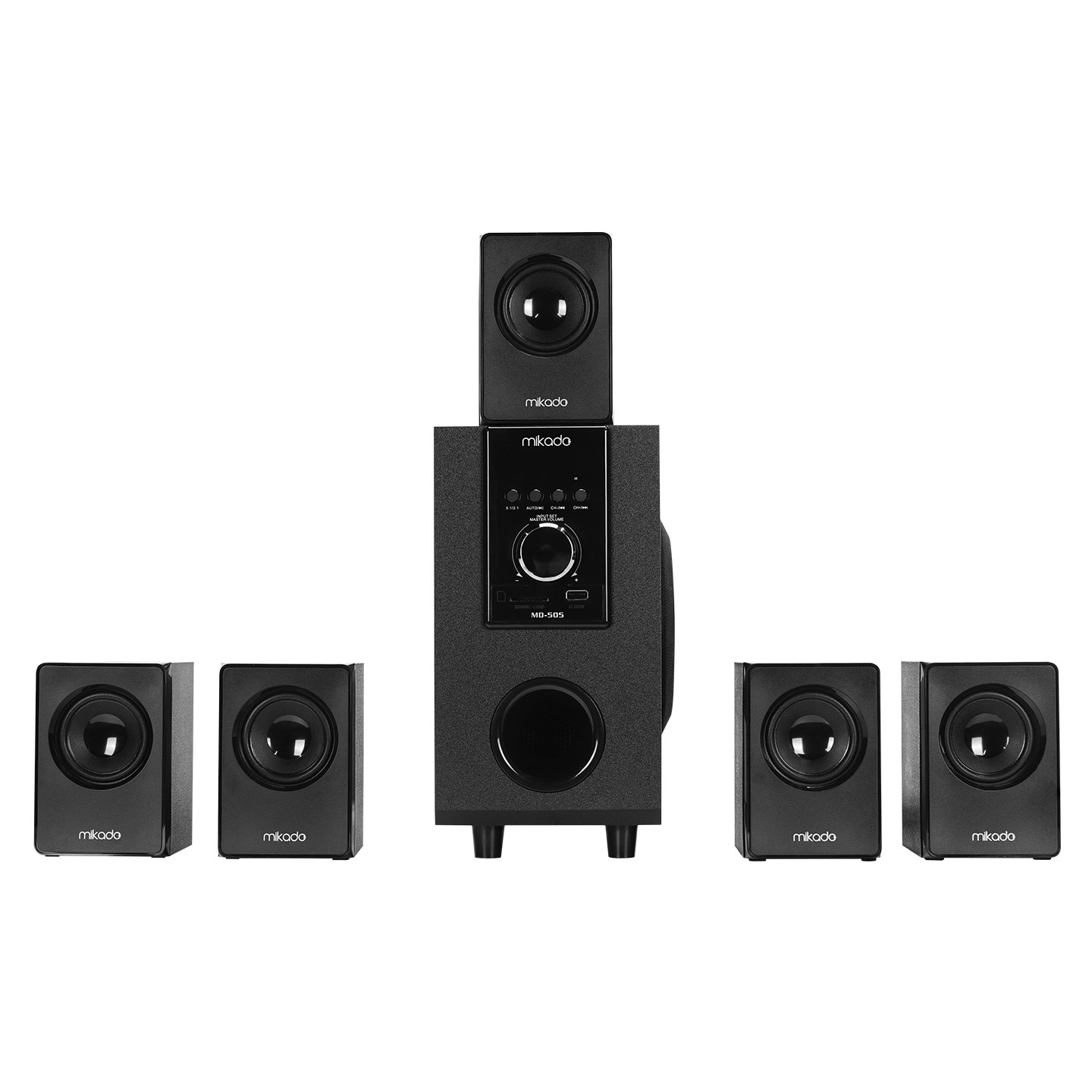 Mikado MD-505 акустическая система 5+1 с Bluetooth, USB, SD и FM, чёрная