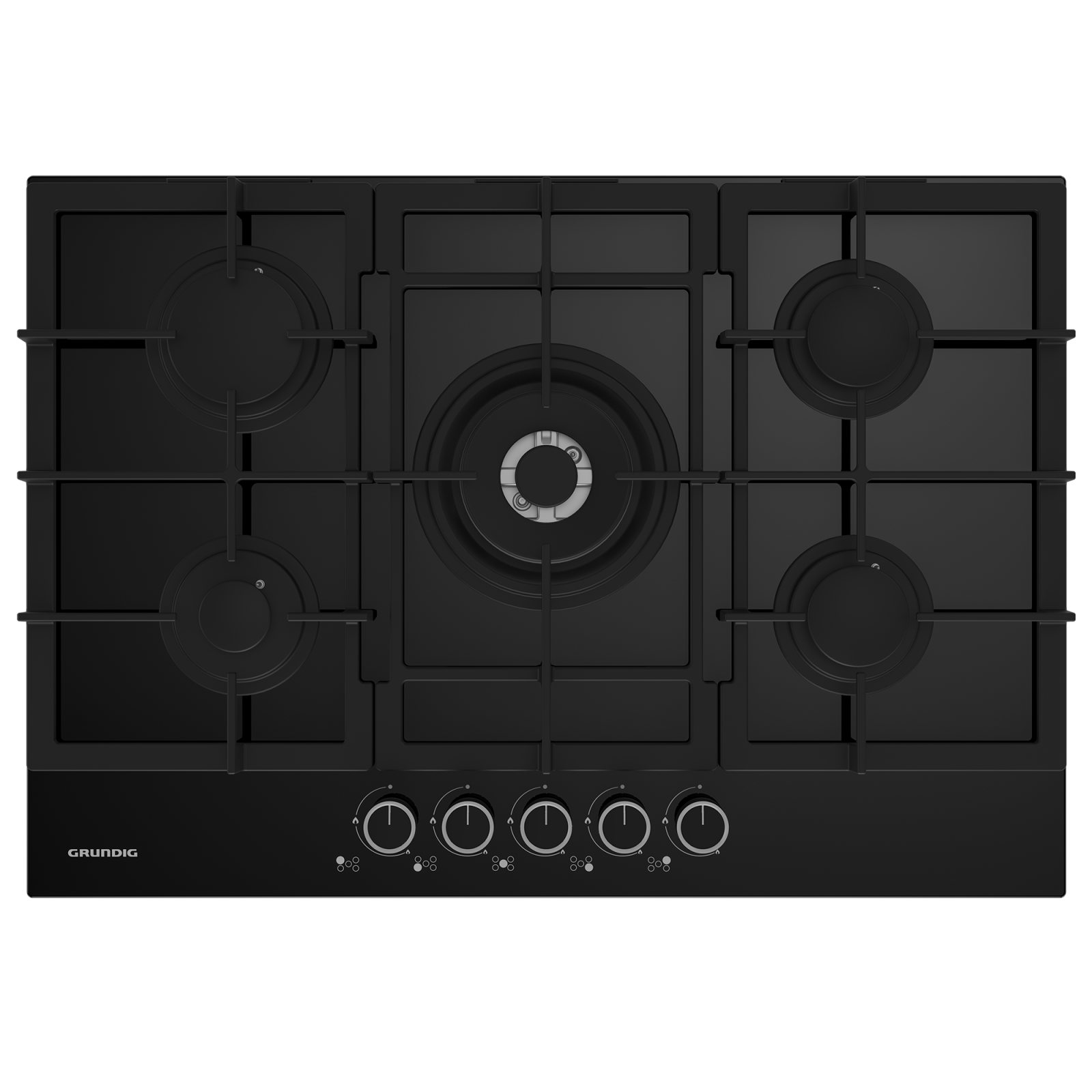 GIGL 7235250 Grundig Ankastre 75cm 5 Gözlü (1 Wox + 4 Gaz) Siyah Cam Ocak