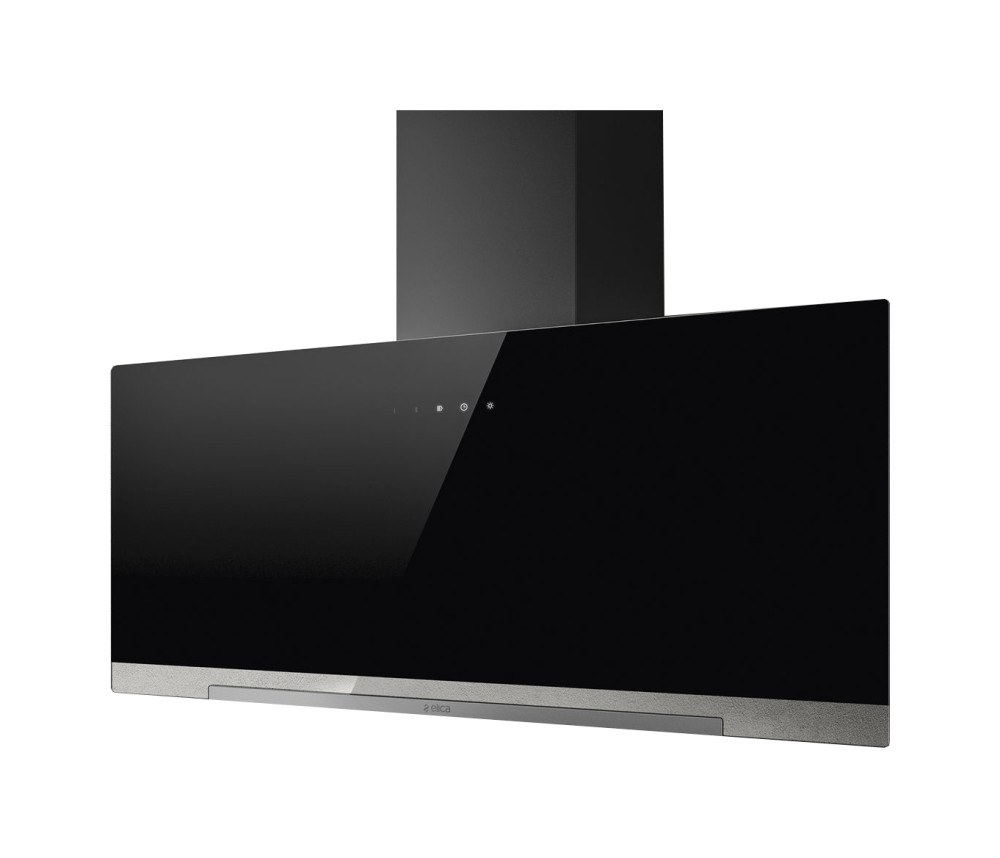 Elica APLOMB BL/90 Black Glass Cooker Hood